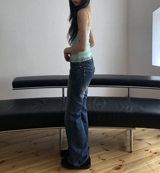 Low-waist denim pants