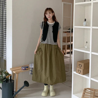 Ribbon long skirt