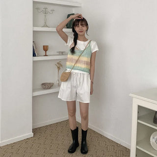 Paony Cotton Elastic Half Pants