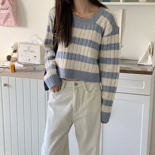 Striped cropped knit