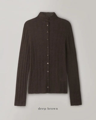 See-through knit cardigan