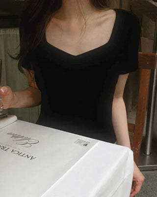 Square neck T-shirt