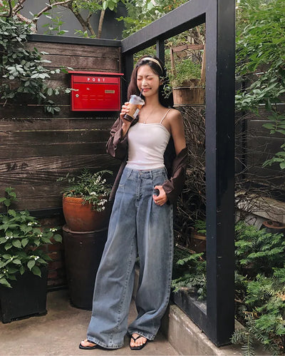 Daily Cover One-Pleat Denim Pants