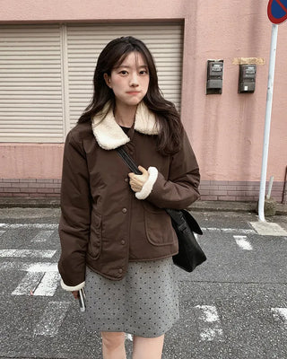 Teddy Bear Boa Collar Down Jacket