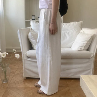 Cotton lace elastic waist pants