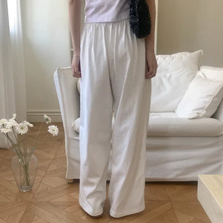 Cotton lace elastic waist pants