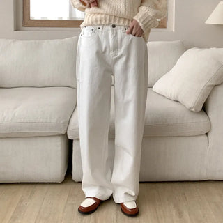 Fleece-lined wide chino pants