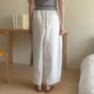 Balloon waist elastic pants