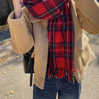 Fur Boa Collar Basic Shearling Coat