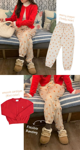Teddy Bear Fleece-Lined Jogger Pants