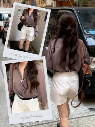 Silky Loose Fit Shirt Blouse