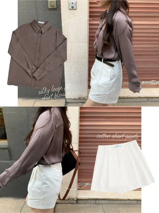 Silky Loose Fit Shirt Blouse