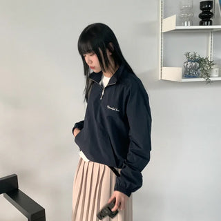 Nylon half-zip sweatshirt