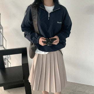Nylon half-zip sweatshirt