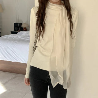 Ribbon tie knit