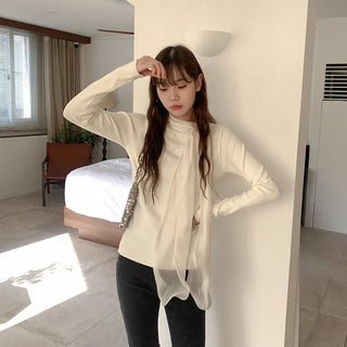 Ribbon tie knit