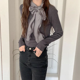 Ribbon tie knit