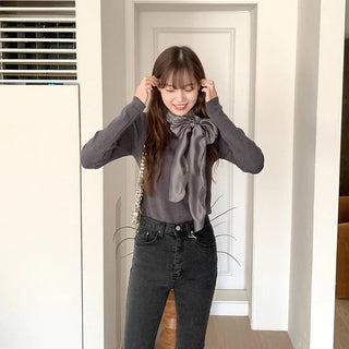 Ribbon tie knit