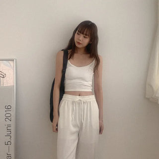 [With built-in cups] Cotton sleeveless top