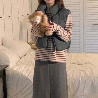 Cropped down vest