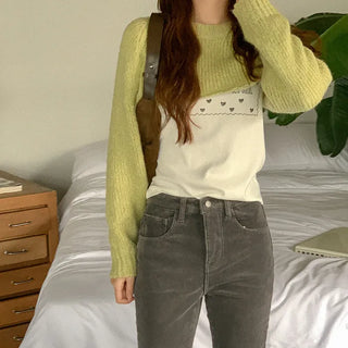 Wool eyelet bolero knit