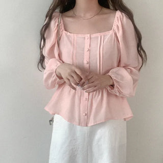 Pleated square blouse