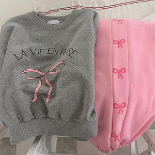 Ribbon print sweatshirt