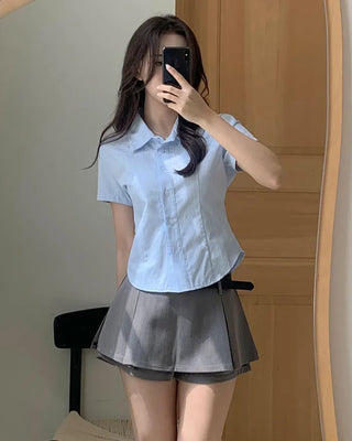 Pupa striped short-sleeve shirt blouse