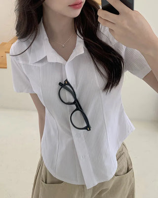 Pupa striped short-sleeve shirt blouse