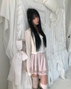 Lace satin mini skirt