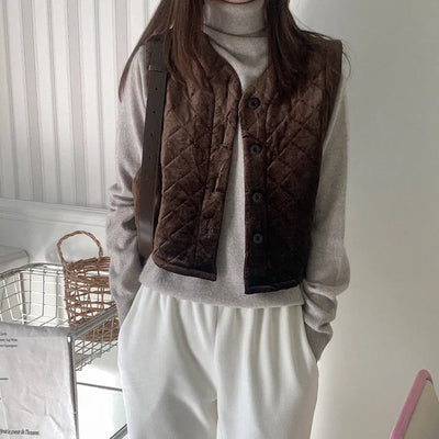 Velour quilted vest