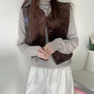 Velour quilted vest