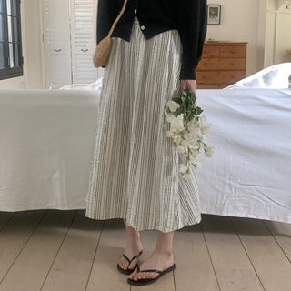 Striped long skirt