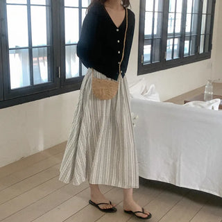 Striped long skirt