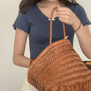 Prinze Eyelet Punching Ribbon T-Shirt