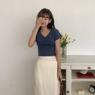 Prinze Eyelet Punching Ribbon T-Shirt