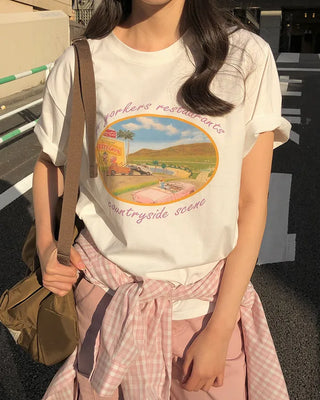 Printed short-sleeved T-shirt