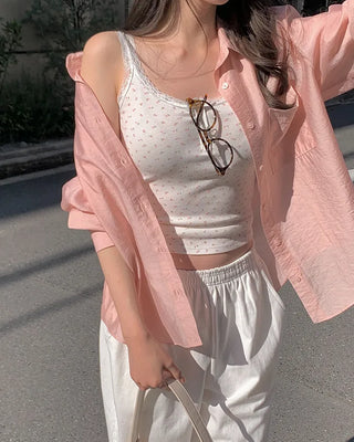 Flower Button Sleeveless