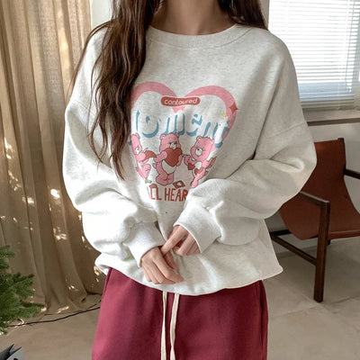 Fleece-lined printed sweatshirt