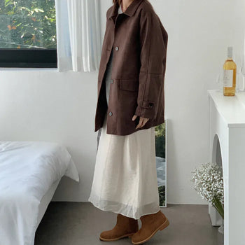 Suede half coat