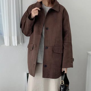 Suede half coat