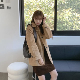 Suede half coat