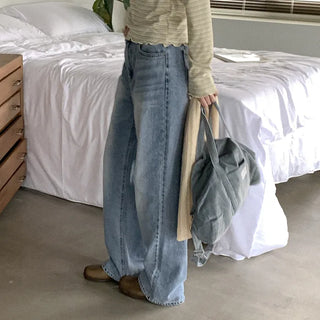 Wide Light Denim Pants