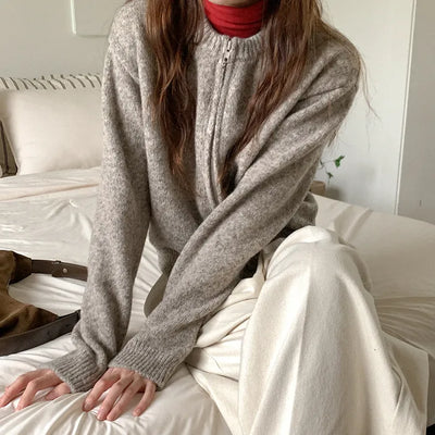Wool knit hoodie