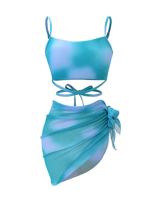 Printed wrap skirt bikini