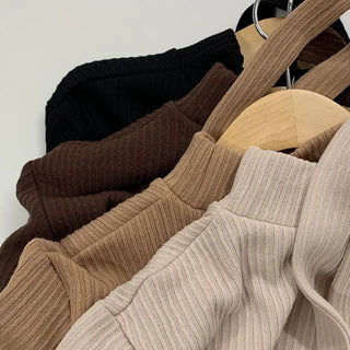Ribbed turtleneck knit mini dress