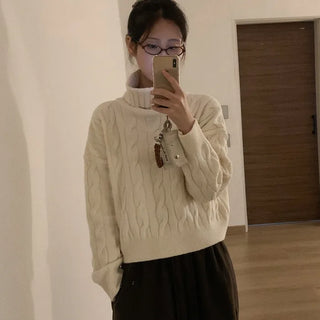 Cable turtleneck knit