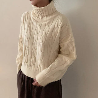 Cable turtleneck knit