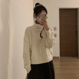Cable turtleneck knit