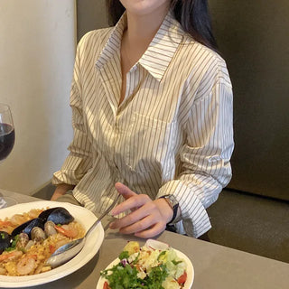 Autumn shirt, long-sleeved, oversized cotton shirt